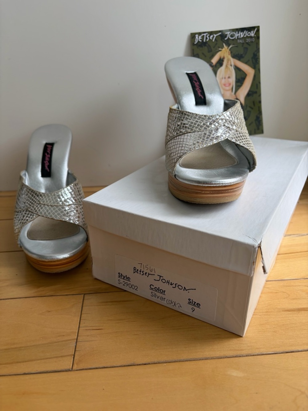 Betsey Johnson Silver Platform Sandals - Picture 9 of 10